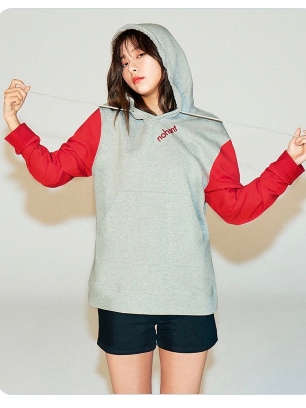 NOHANT  Red-sleeved Unisex Hoodie